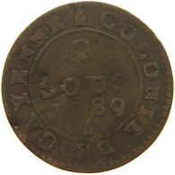 FRENCH GUIANA 2 SOUS 1789 #s083 0093 - Frans-Guyana