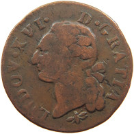 FRANCE SOL 1791 D LYON #s081 0525 - 1774-1791 Ludwig XVI.