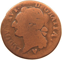 FRANCE 1/2 SOL 1784 BB #s081 0465 - 1774-1791 Luis XVI