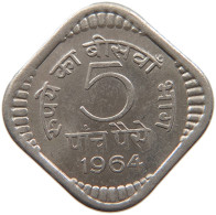 INDIA 5 PAISE 1964 #s087 0279 - Inde