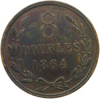 GUERNSEY 8 DOUBLES 1864 #s085 0075 - Guernsey