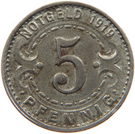 GERMANY NOTGELD 5 PFENNIG 1919 WITTEN #s088 0215 - Monétaires/De Nécessité