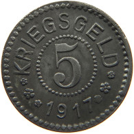 GERMANY NOTGELD 5 PFENNIG 1917 FRANKFURT AN ODER #s088 0067 - Monetari/ Di Necessità