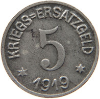 GERMANY NOTGELD 5 PFENNIG 1919 CREFELD #s088 0223 - Monétaires/De Nécessité