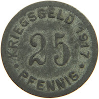GERMANY NOTGELD 25 PFENNIG 1917 MÜNSTER #s088 0165 - Monetary/Of Necessity