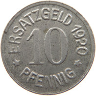 GERMANY NOTGELD 10 PFENNIG 1920 ZEITZ #s088 0253 - Monétaires/De Nécessité