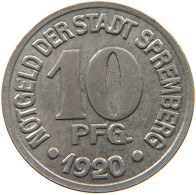 GERMANY NOTGELD 10 PFENNIG 1920 SPREMBERG #s088 0255 - Monétaires/De Nécessité