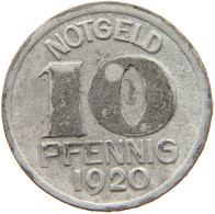 GERMANY NOTGELD 10 PFENNIG 1920 HALLE #s088 0241 - Monétaires/De Nécessité