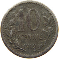 GERMANY NOTGELD 10 PFENNIG 1919 ISERLOHN #s088 0301 - Monedas/ De Necesidad