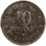 GERMANY NOTGELD 10 PFENNIG 1918 PFORZHEIM #s088 0283 - Monetary/Of Necessity