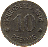 GERMANY NOTGELD 10 PFENNIG 1918 NEHEIM #s088 0355 - Monétaires/De Nécessité