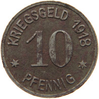 GERMANY NOTGELD 10 PFENNIG 1918 SIEGEN #s081 0109 - Monétaires/De Nécessité