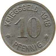 GERMANY NOTGELD 10 PFENNIG 1918 NEHEIM #s088 0359 - Notgeld