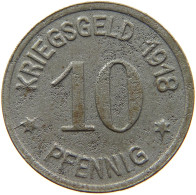 GERMANY NOTGELD 10 PFENNIG 1918 NEHEIM #s088 0359 - Noodgeld