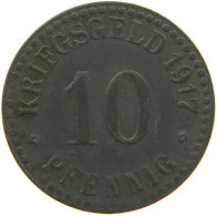 GERMANY NOTGELD 10 PFENNIG 1917 CASSEL #s088 0159 - Monétaires/De Nécessité