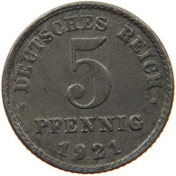 GERMANY EMPIRE 5 PFENNIG 1921 G #s081 0159 - 5 Pfennig