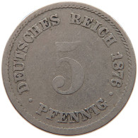 GERMANY EMPIRE 5 PFENNIG 1876 G #s087 0035 - 5 Pfennig