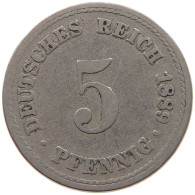 GERMANY EMPIRE 5 PFENNIG 1889 A #s084 0617 - 5 Pfennig