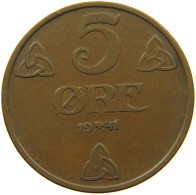 NORWAY 5 ÖRE 1941 #s085 0289 - Norvège