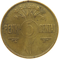 LITHUANIA 5 CENTAI 1925 #s088 0613 - Lituania