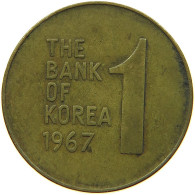 KOREA 1 WON 1967 #s088 0495 - Corea Del Sud