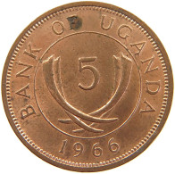 UGANDA 5 CENTS 1966 TOP #s083 0363 - Uganda