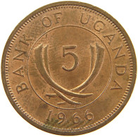 UGANDA 5 CENTS 1966 #s083 0237 - Uganda