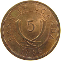 UGANDA 5 CENTS 1966 #s083 0239 - Oeganda