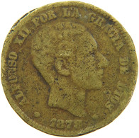 SPAIN 10 CENTIMOS 1878 PERIOD RESTRIKE #s085 0107 - Primi Conii