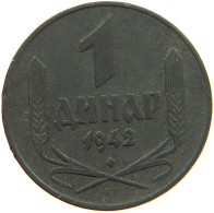 SERBIA 1 DINAR 1942 #s088 0089 - Serbia