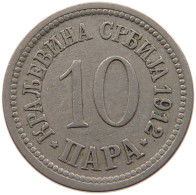 SERBIA 10 PARA 1912 Petar I. (1903-1918) #s087 0185 - Serbie