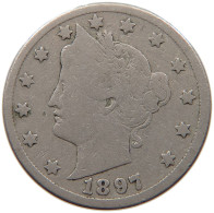 UNITED STATES OF AMERICA NICKEL 1897 #s087 0237 - 1883-1913: Liberty (Libertà)