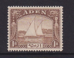 ADEN  - 1937 Dhow 1r Hinged Mint - Aden (1854-1963)