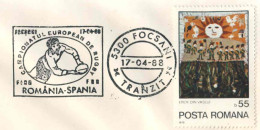 724  Champ. D'Europe Rugby 1988. Match Roumanie - Espagne.  Special Cancel On Plain Cover, Romania - Spain Espana - Rugby