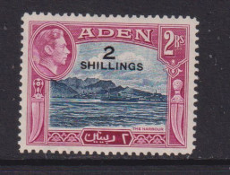 ADEN  - 1951 George VI Currency Surcharges 2s On 2r Hinged Mint - Aden (1854-1963)