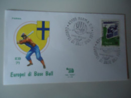 ITALY FDC  1971   SPORTS EUROPEAN  BASEBALL - Honkbal