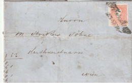 AS65  --   AUSTRIA  --  HAINBURG Nach WIEN,  EISENERZ  --   FALT BRIEF   5 KREUZER BRIEFMARKE  --  1840 - ...-1850 Prefilatelía