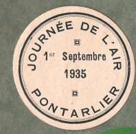Cachet De Fermeture - France -  Pontarlier  - Journee  De L'air  1 Er Septembre 1935 - Erinnophilie