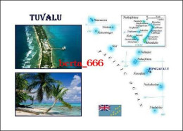 Tuvalu Country Map New Postcard * Carte Geographique * Landkarte - Tuvalu