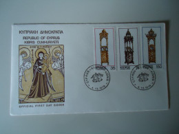 CYPRUS    FDC   1978  CHRISTIANITY  CHURCH ART - Cartas