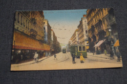 Lyon,RARE,carte Colorisée,Tram,1921,rue De La République, Très Belle Ancienne Photo Carte Postale - Altri & Non Classificati
