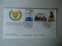 CYPRUS    FDC   1972  ANNIVERSARY  PRESIDENT  MAKARIOS - Briefe U. Dokumente