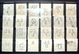 Allemagne  Germany -  24 Perfin (perforated) Empire Stamps Verso And Recto - Altri & Non Classificati