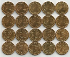 Yugoslavia 2 Dinara 1992.   KM#150 High Grade X 10 Pcs - Yougoslavie