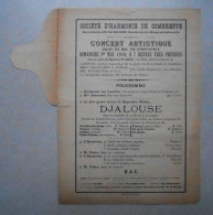 Programme 1910 Société D'Harmonie De Sombreffe. Concert Artistique Suivi De Bal En Symphonie - Programme