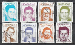 NICARAGUA 1988, HEROS DE LA REVOLUTION, 8 Valeurs - Nicaragua