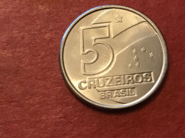 Münze Münzen Umlaufmünze Brasilien 5 Cruzeiros 1990 - Brasilien