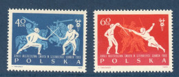 Pologne, Polska, **, Yv 1272, 1273, Mi 1406, 1407A, Championnat Du Monde D'escrime, - Fencing