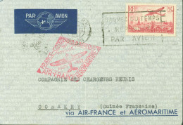 France Cote Occidentale D'Afrique Air France Aéromaritime 1er Voyage MARS 1937 YT Poste Aérienne N°11 Daguin Afrique - 1927-1959 Lettres & Documents