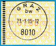 1988 Österreich Austria Automatenmarken ATM 2.2 B Bräunlichrot / 01.00S Graz 23.3.95 / Frama Distributeur Etiquetas - Machine Labels [ATM]